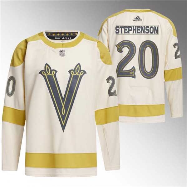 Mens Vegas Golden Knights #20 Chandler Stephenson Cream 2024 Winter Classic Breakaway Stitched Jersey Dzhi